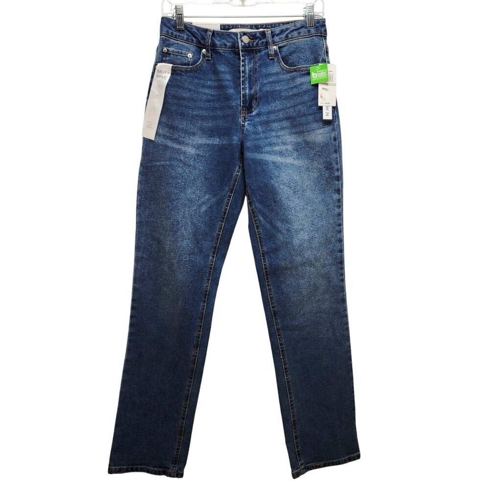 Tinseltown Womens Hi-Rise Straight Leg Denim Jeans 1/25 Medium Wash